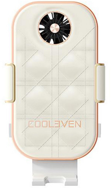 커스텀플라스틱 쿨레븐 차량용 무선충전 거치대 에어쿨링, 화이트 골드, KP-MWK-01