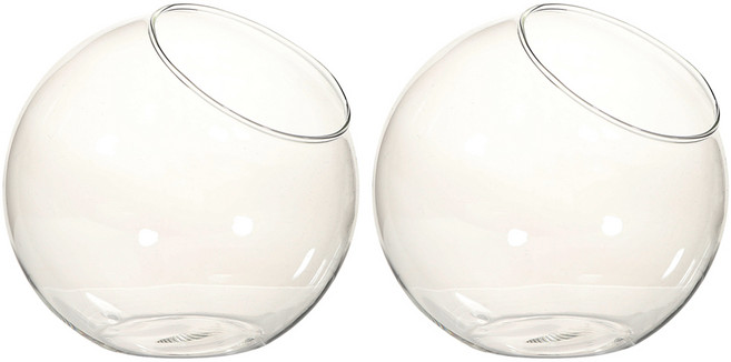 테라리움 만들기 젤캔들 원형볼 유리 화분 15cm, 2개