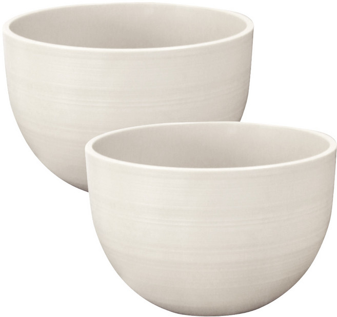 원형 플리츠 화분, 베이지, 2개