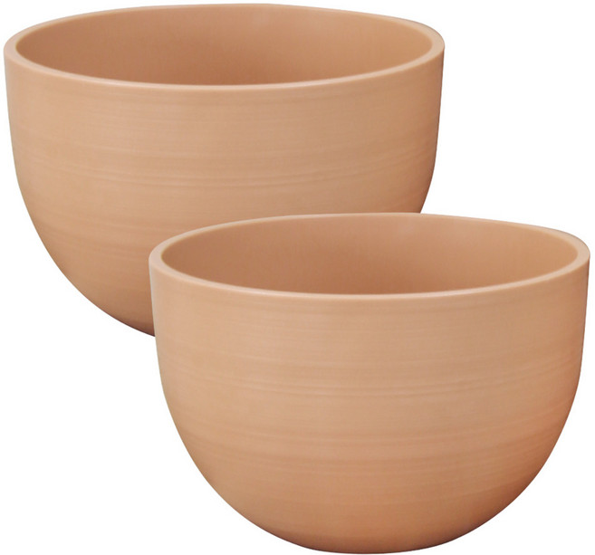 원형 플리츠 화분, 살구, 2개