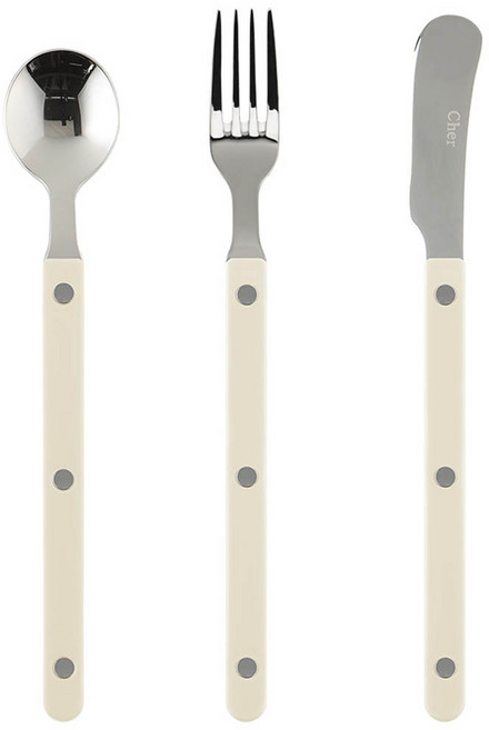 메종오브제 파르베 1인 디저트 3종 세트, 아이보리, 티스푼 + 티포크 + 버터나이프, 1세트