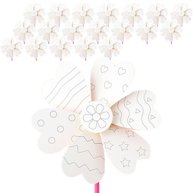 민화샵 종이 바람개비 만들기 세트 UDOPP0148, 하트패턴, 20세트