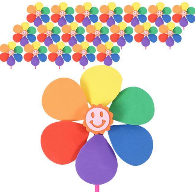 민화샵 EVA 바람개비 만들기 세트 UDOEV001, 둥근꽃(UDOEV0015), 20세트