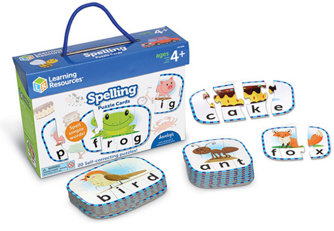 러닝리소스 스펠링 퍼즐카드 LER6086, 혼합색상, 1세트