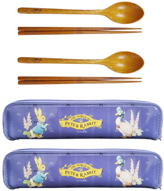 pvc 수저집 2종 + 수저 2p 세트, 퍼플, 수저집 2p + 숫가락 2p + 젓가락 2p, 1개