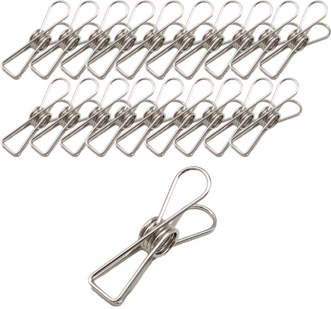 오즈니 캠핑 앵두전구 줄 고정 클립 20p 세트, 실버, 1단, 20개