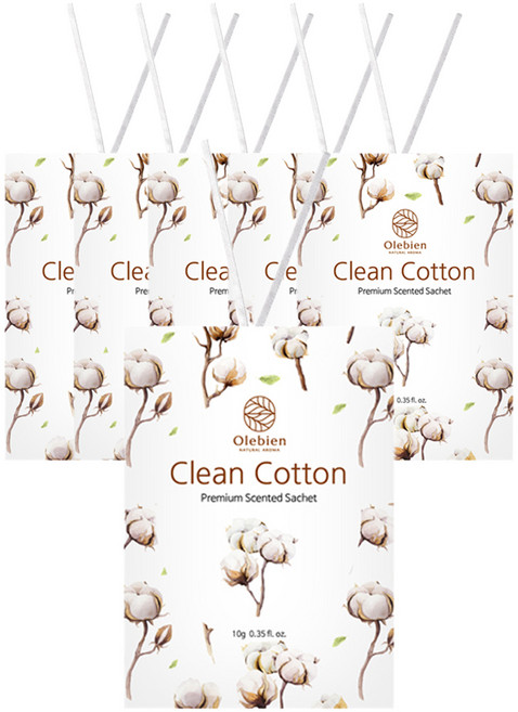 올레비엔 센티드 사쉐 옷장방향제 본품, 10g, 6개, 클린코튼