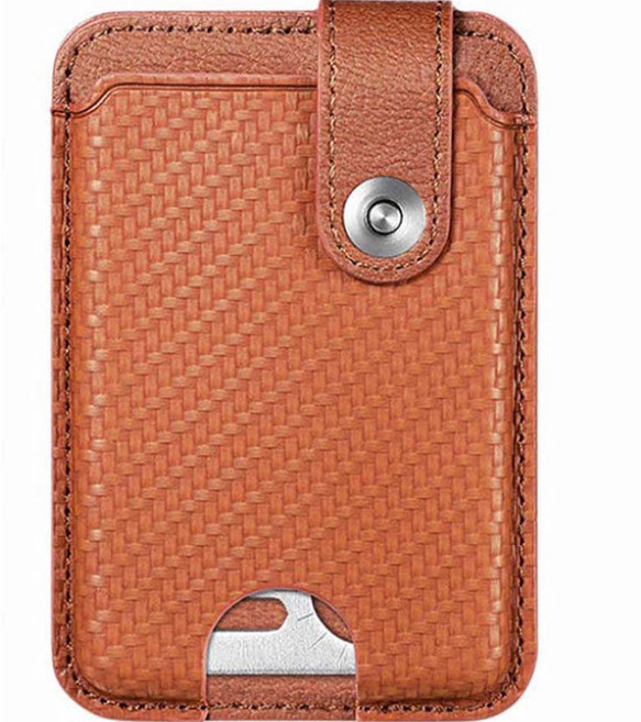 더블제이 예쁜컬러 실용적인 부착형 휴대폰 카드지갑, 브라운, 1개