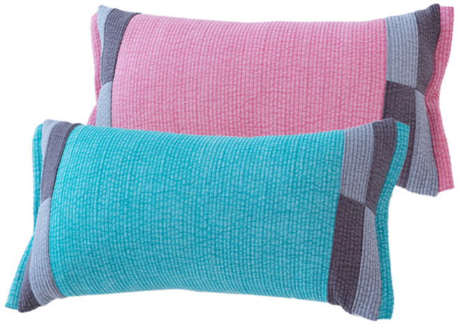 SARANG YEGAM 棉質拼接蕎麥枕 2入, 粉紅色+天空藍, 1組