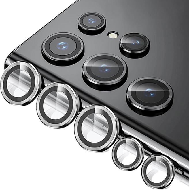 스페이스쉴드 갤럭시 S23 Ultra 호환 카메라 보호 메탈링 실버 5p 세트, 1세트