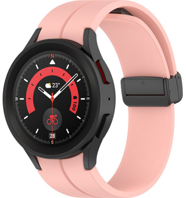 아이엠판다 스마트워치 스트랩 폴딩버클 밴드 20mm L, 라이트핑크