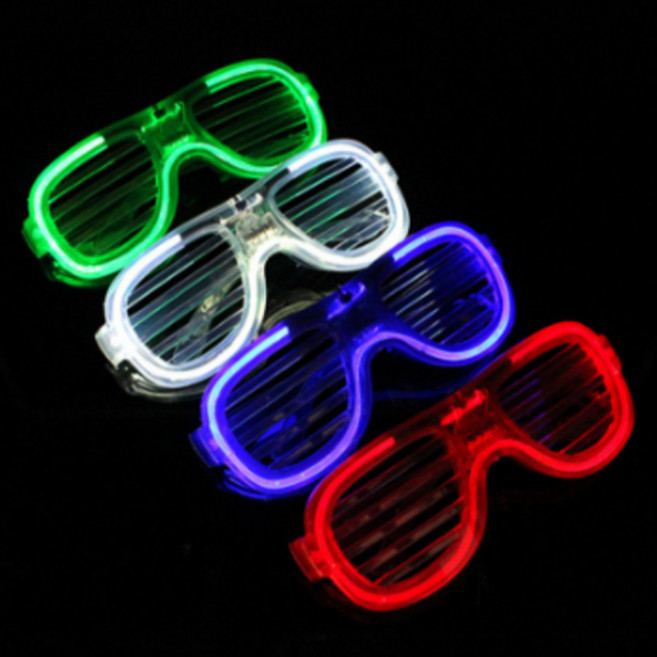 스타리움 클럽 파티용 LED 셔터 쉐이드 인싸 안경 4종 세트, 블루, 레드, 그린, 화이트, 1세트
