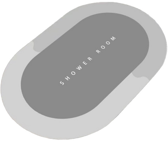 마크하스 규조토 라운드 욕실 매트, 라이트그레이, 1개