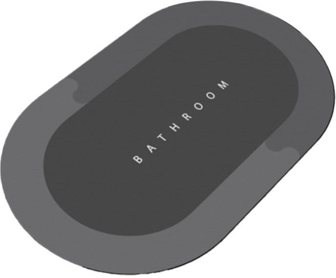 마크하스 규조토 라운드 욕실 매트, 다크그레이, 1개