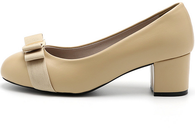 잭앤질 수제 넓은볼 리본 장식 펌프스 L JA3106