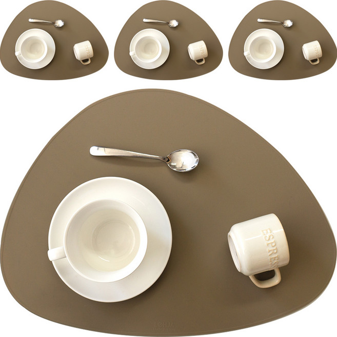 로흐야 국산 만두 실리콘 식탁매트 4p, 피넛커피, 395 x 290 mm, 4개