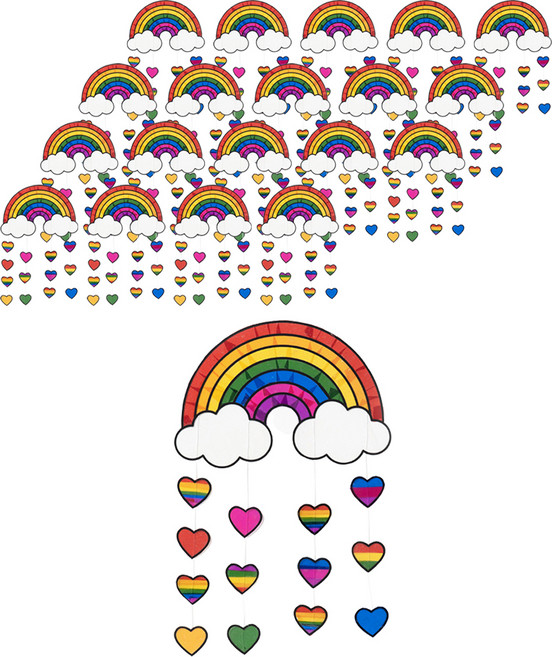 민화샵 썬캐쳐 드림캐쳐 만들기 무지개 UDPOM0101, 혼합색상, 20개