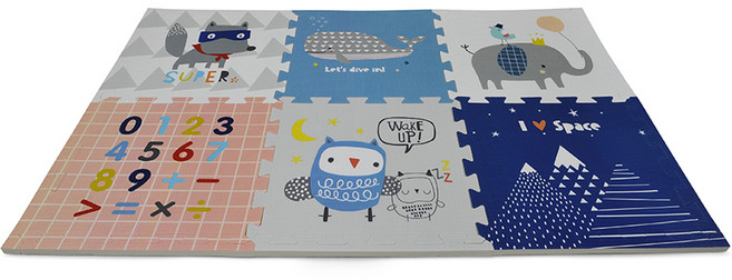 유아용 삼정 양면 퍼즐 매트 6종 세트, 혼합색상, 1세트