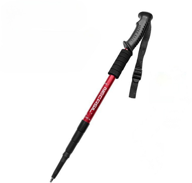 마켓피아 등산용 스틱 지팡이 4단 경량, 02 레드, 1개