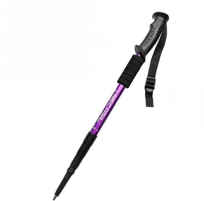 마켓피아 등산용 스틱 지팡이 4단 경량, 03 퍼플, 1개