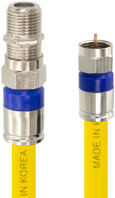 솔탑 국산 고급형 RF 안테나 옐로우 연장 TV 동축 수제작 케이블 15M, SOLTOP-1182, 1개