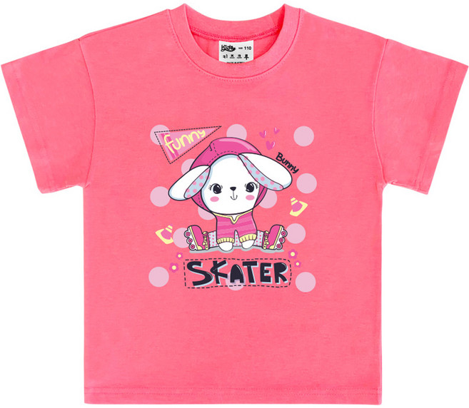 키즈크루 아동용 통기성 퍼니버니 반팔 티셔츠