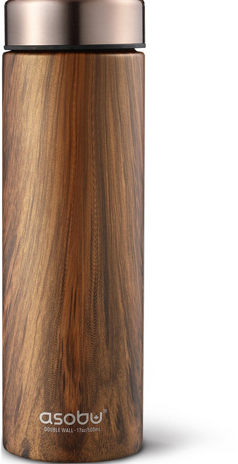 아소부 스텐 데일리 보온보냉 텀블러 르바통, WOOD + COPPER, 500ml, 1개