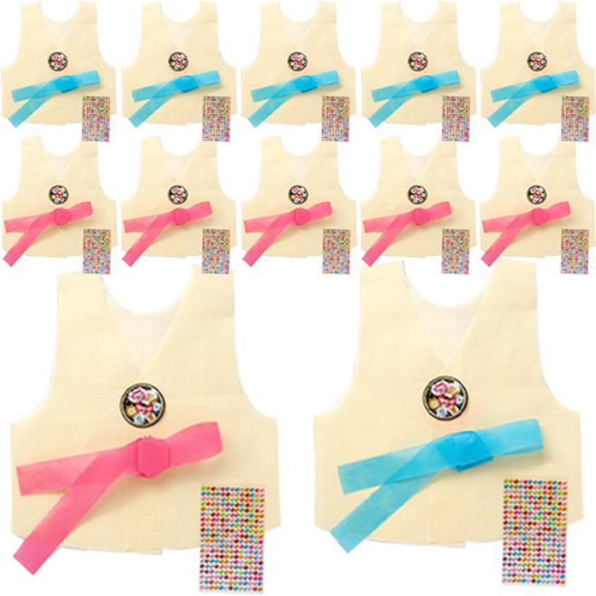 민화샵 부직포 한복 저고리 만들기 하늘한복 6p + 분홍한복 6p 세트, 혼합색상, 1세트