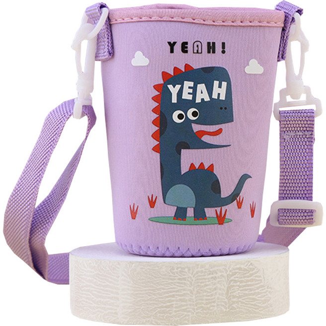 한봄누리 크로스 컵 홀더 가방, 퍼플 공룡, 1개