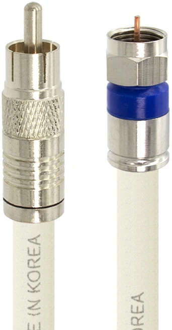 솔탑 국산 고급형 RCA TO RF 5C 압착 방수 TV 동축 콤보 케이블 화이트, SOLTOP-790, 1개
