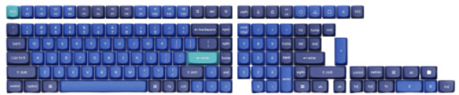 키크론 더블샷 PBT OSA 영문 교체용 키캡 풀 세트, 라이트 앤 다크블루, PBT-44
