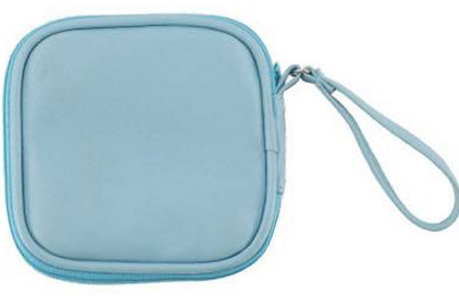 클레어라 충전기 이어폰 보관 휴대용 가방, 블루, 1개