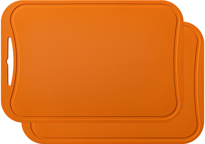로흐야 국산 로야 사각 실리콘 도마 2p, 오렌지, 2개