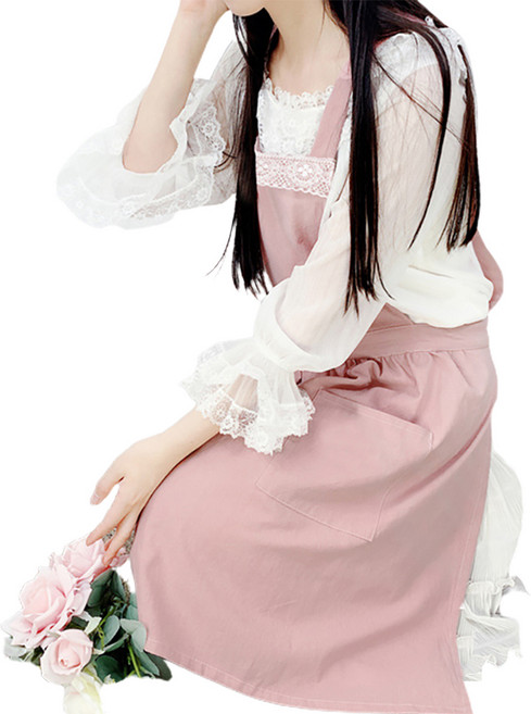 MA 패브릭 베이직 앞치마 TYPE1, 핑크, 1개