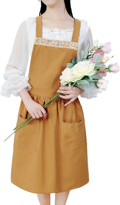 MA 패브릭 베이직 앞치마 TYPE1, 머스타드, 1개
