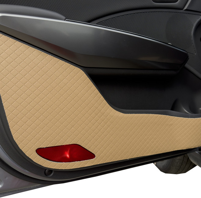 블랙라벨 차량용 프리미엄 도어커버 4p 세트 인조가죽, 펠리세이드, 브라운, 현대