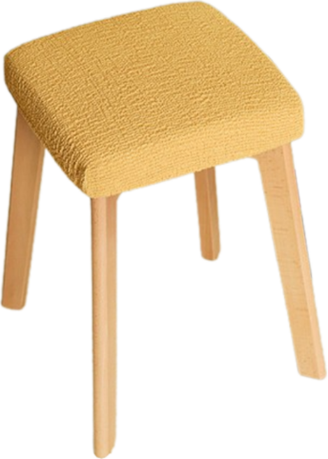 작은 사각형 의자 커버, 옐로우, 1개