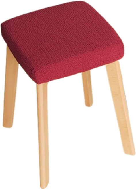 작은 사각형 의자 커버, 와인레드, 1개