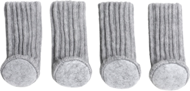 패브릭 소음방지 의자 발 커버 라운드 4p, 주름 그레이, 4개