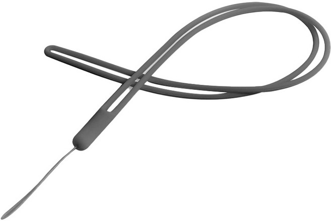 하이퀄 소프트 실리콘 핸드폰 목걸이 다용도 스트랩, 블랙, 1개