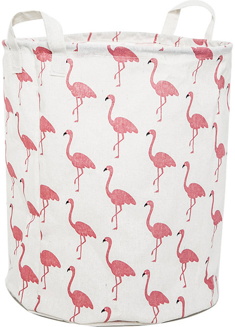 클레어라 린넨 접이식 빨래 바구니, 화이트