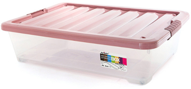 블럭마트 언더베드 플라스틱 리빙박스 25L, 레드, 1개