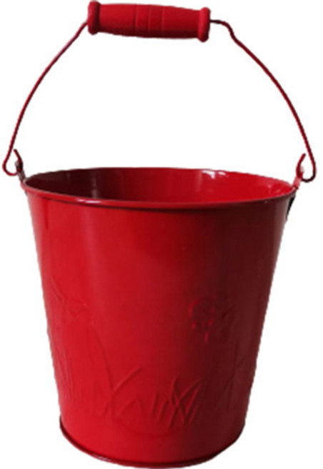 비비드 컬러 철제 바구니 화분, 레드, 1개