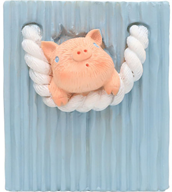라스무스 수지 종이백 꽃 화분 다육이 미니화분 돼지, 혼합색상, 1개