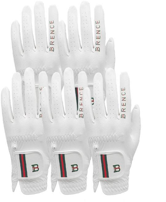 브렌스 남성용 핑거라인 합피골프장갑왼손용, 화이트, 5개