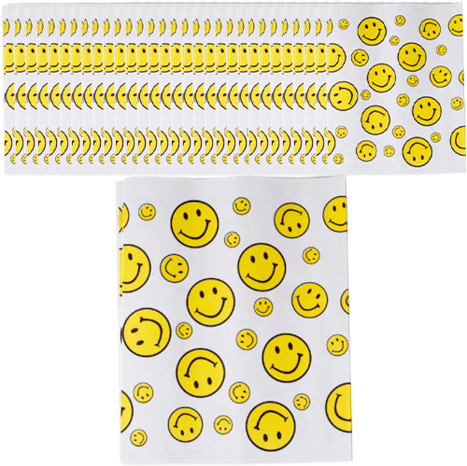 인디케이 해피 스마일 코팅봉투, 화이트, 50개