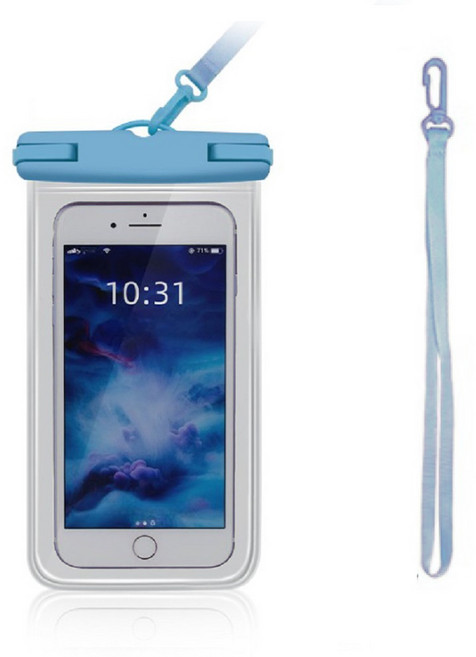 쿠마우 물샐틈 없는 핸드폰 방수팩, 블루, 1개