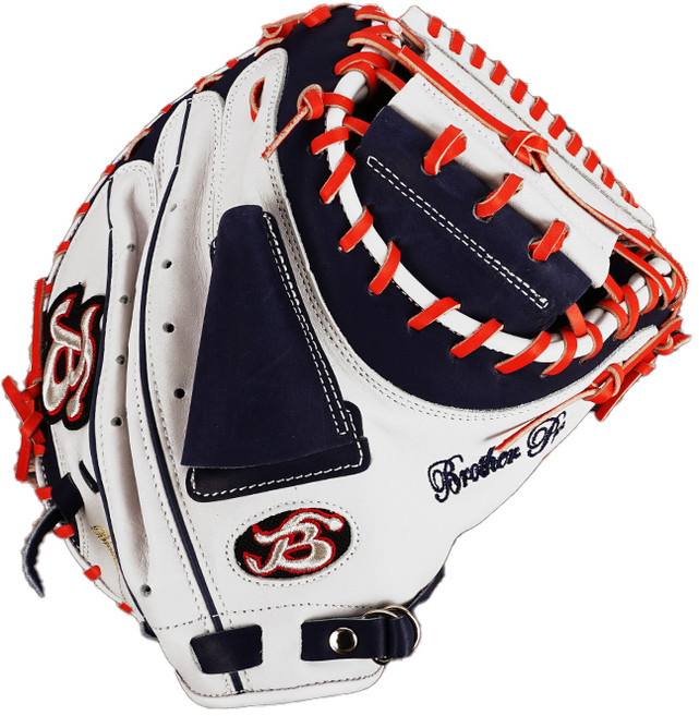 Brother Pro 特殊訂製 捕手手套 BSWN-02, 白色 + 海軍藍, 1個