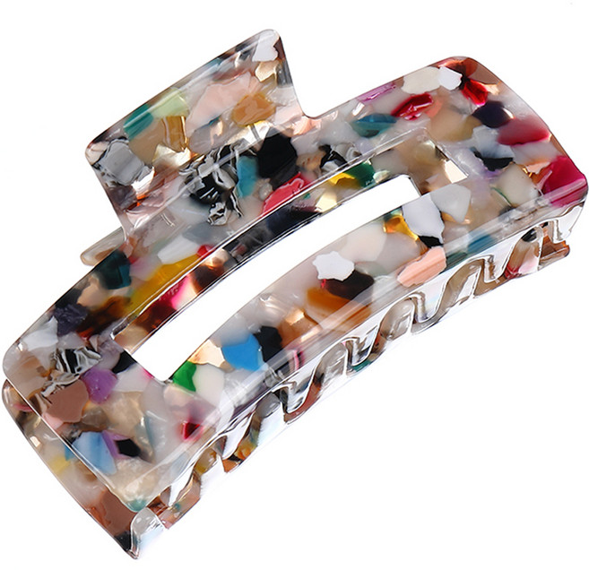 수스다 셀룰로오스 10cm 빅사이즈 사각 스퀘어마블링 올림머리 헤어집게핀 헤어핀 4172