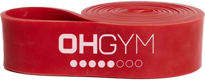 오짐 홈트 턱걸이 철봉 저항 운동 탄력 튜빙 라텍스 풀업밴드, 레드, 1개
